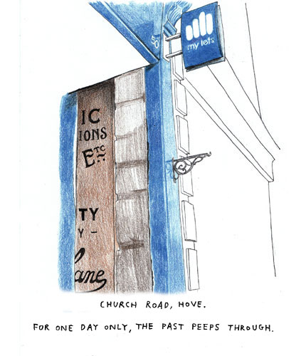 Church Road, Hove. For one day only, the past peeps through