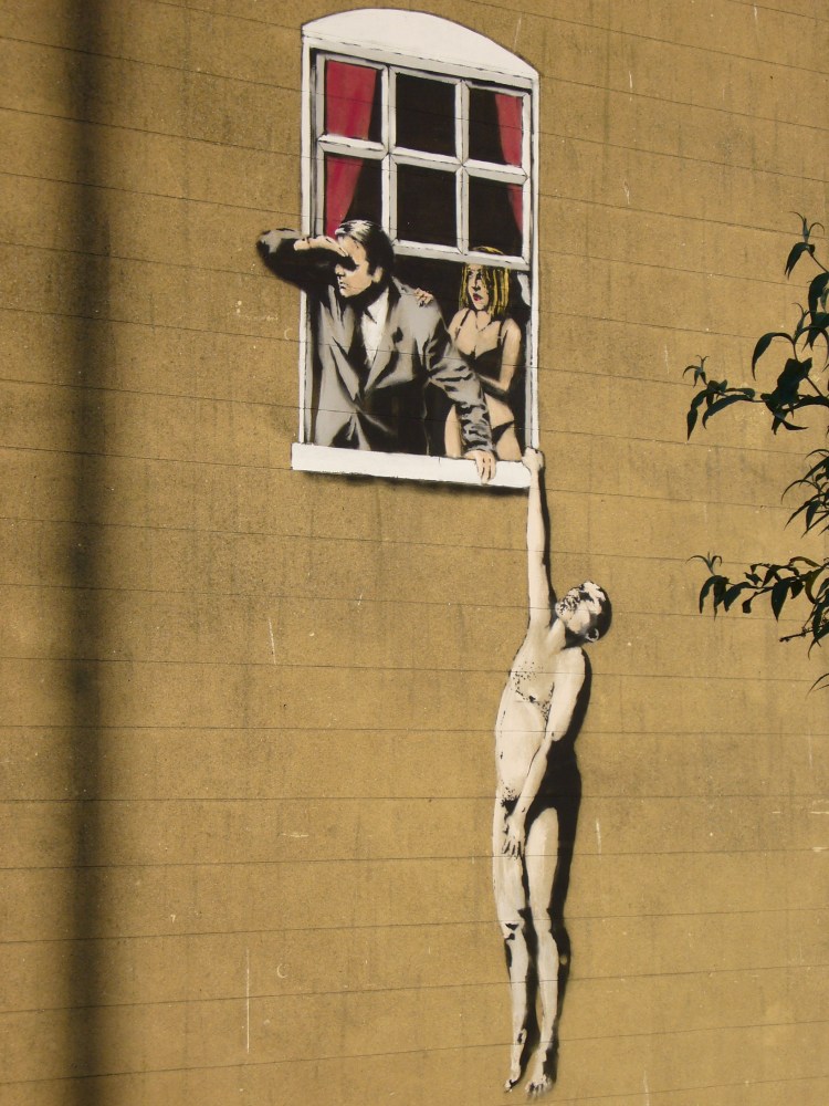'Lovers' - Banksy, Park Street, Bristol (Photo credit: Richard Cocks) 