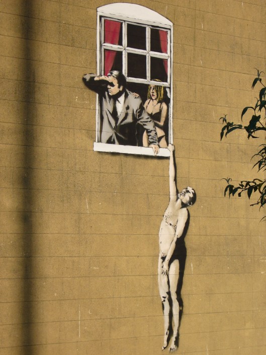 'Lovers' - Banksy, Park Street, Bristol (Photo credit: Richard Cocks)